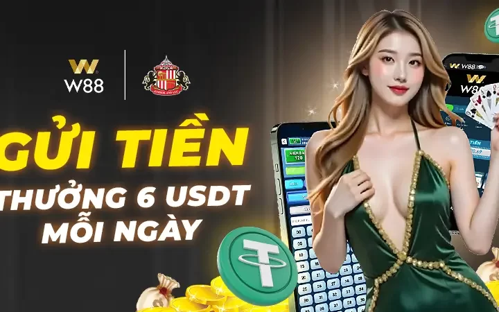 W88 GỬI TIỀN NGAY – NHẬN THƯỞNG 6 USDT MỖI NGÀY