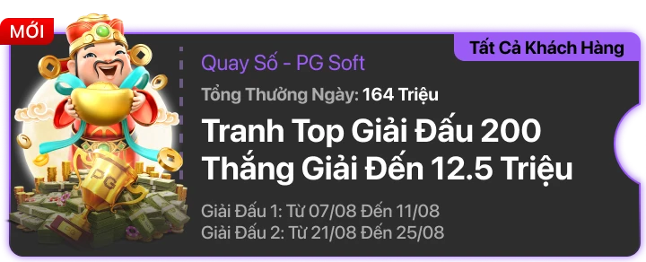 Quay Số PG Soft – Top 200 Giải Đấu Tiền Mặt! V9BET